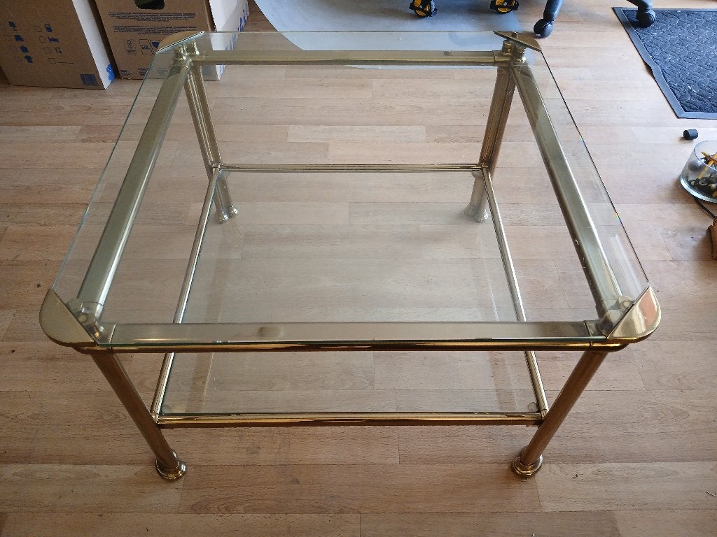 Vintage bijzettafel, Minder dan 55 cm, Ophalen, 45 tot 60 cm, Vierkant
