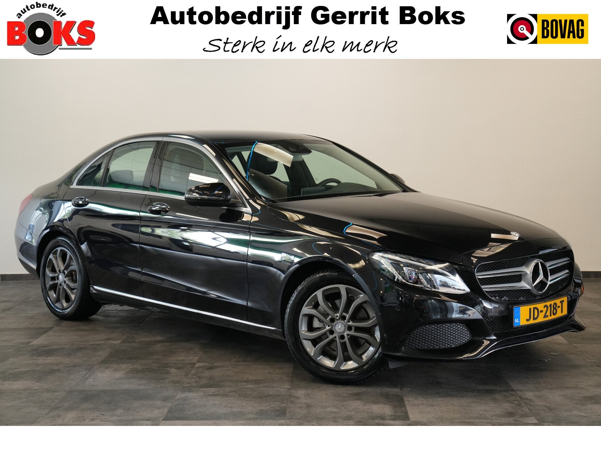 Mercedes-Benz C-Klasse 180 Ambition Full-led Navigatie Cruis, Auto's, Automaat, Leder en Stof, Zwart, 1595 cc