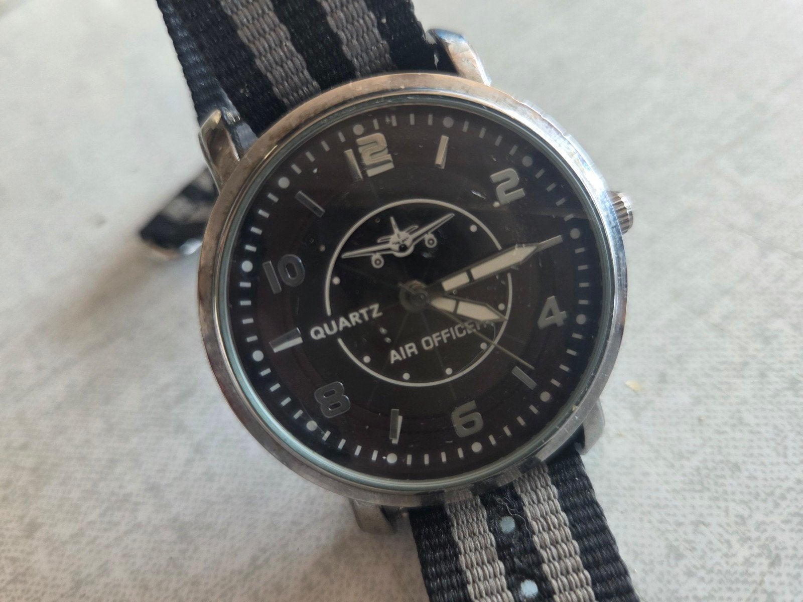 Quartz Air Officer horloge met NATO bandje, Ophalen of Verzenden, Gebruikt, Polshorloge, Overige materialen
