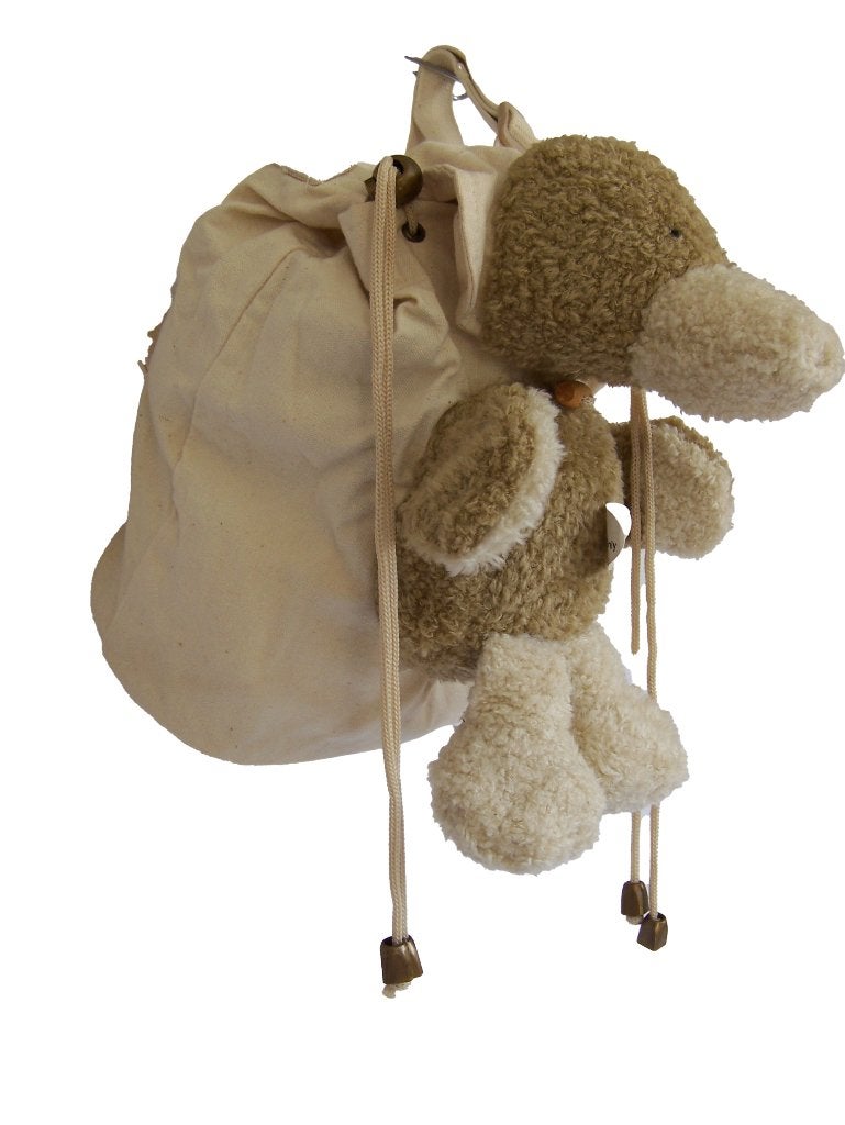 Schattige knuffel eend rugzak- Zo goed als nieuw.Happy Horse, Happy Horse, Zo goed als nieuw, Middelgroot (20 tot 80 cm), Met geluid