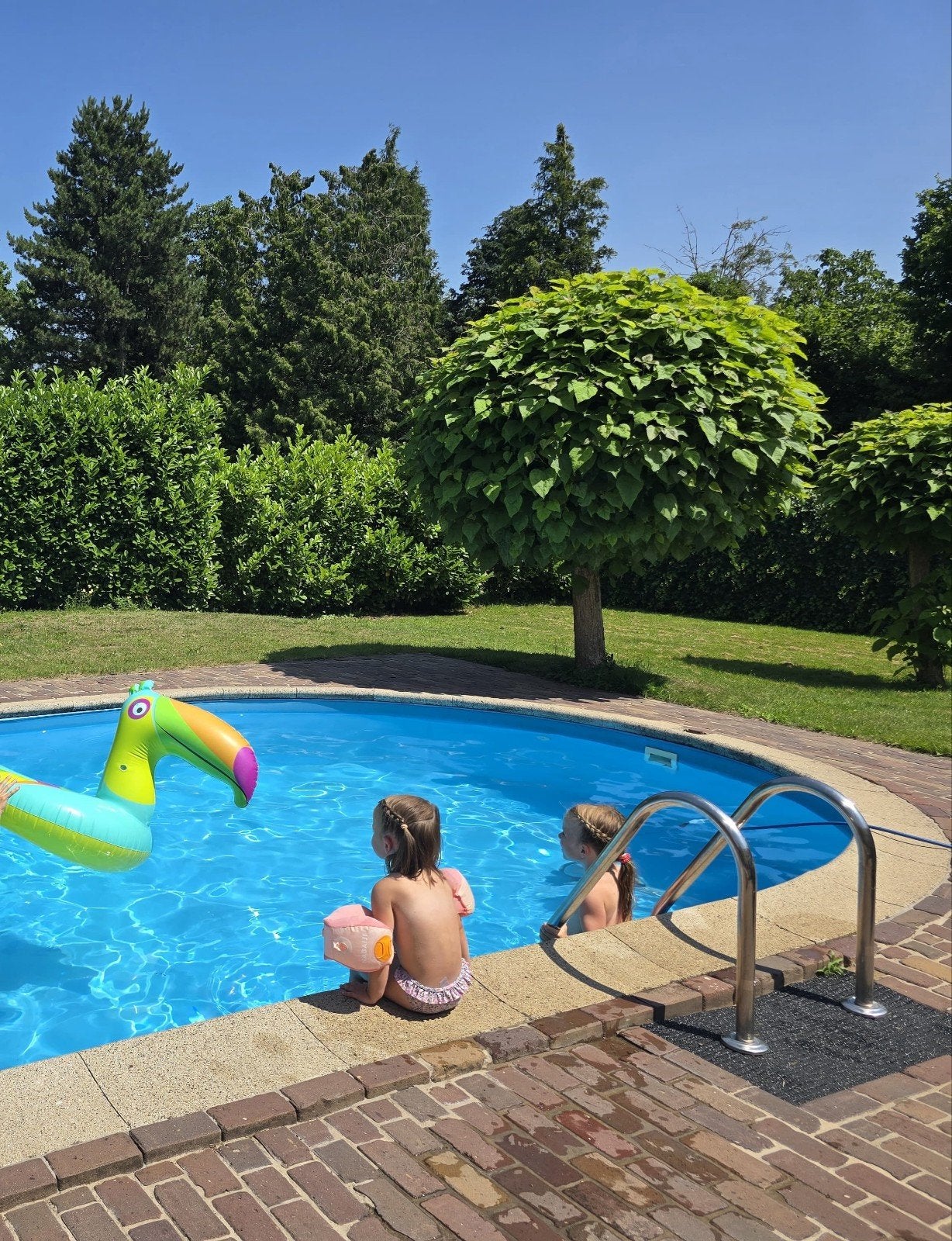 Zwembadtrap RVS - 4 treden, Tuin en Terras, Ophalen, Gebruikt, Ladder