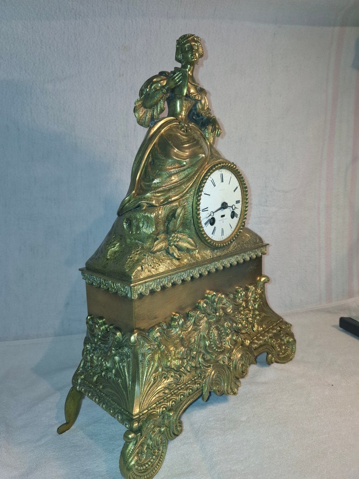 Bronzen Pendule in Zeer Mooie Staat - Perfect Uurwerk, Ophalen of Verzenden