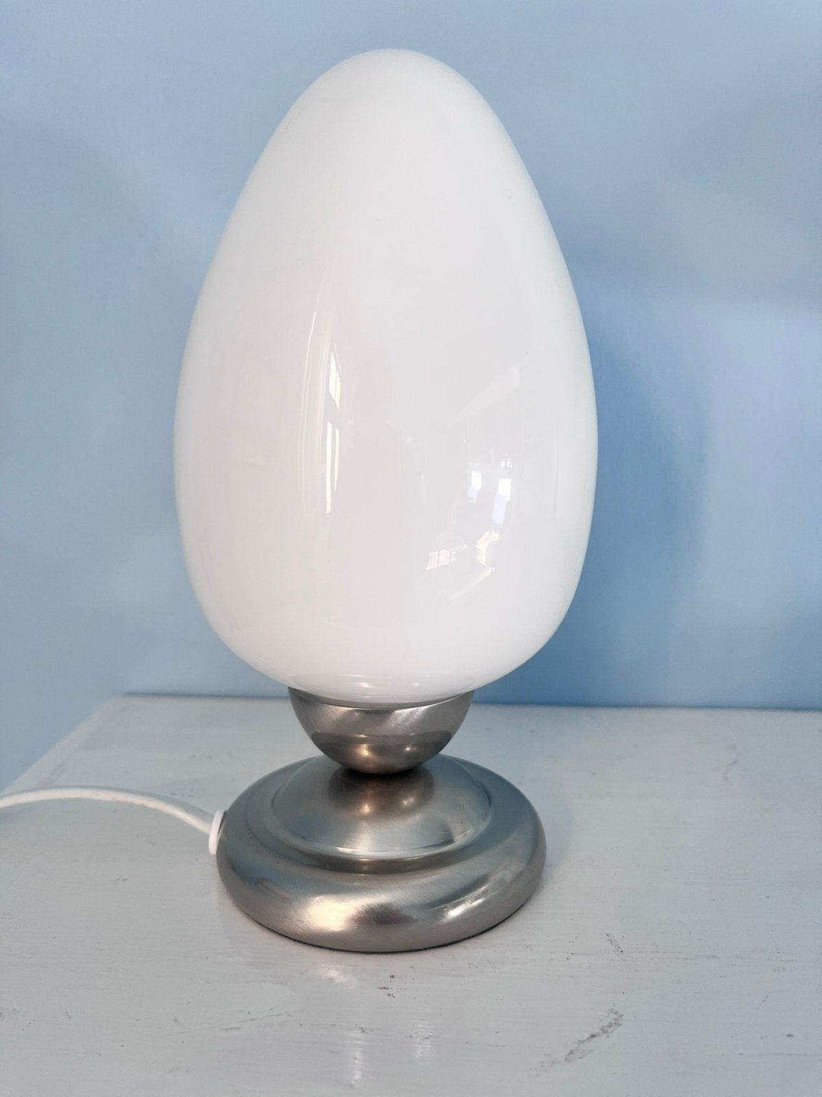 Vintage tafellampje ei. Opaalglas., Ophalen of Verzenden