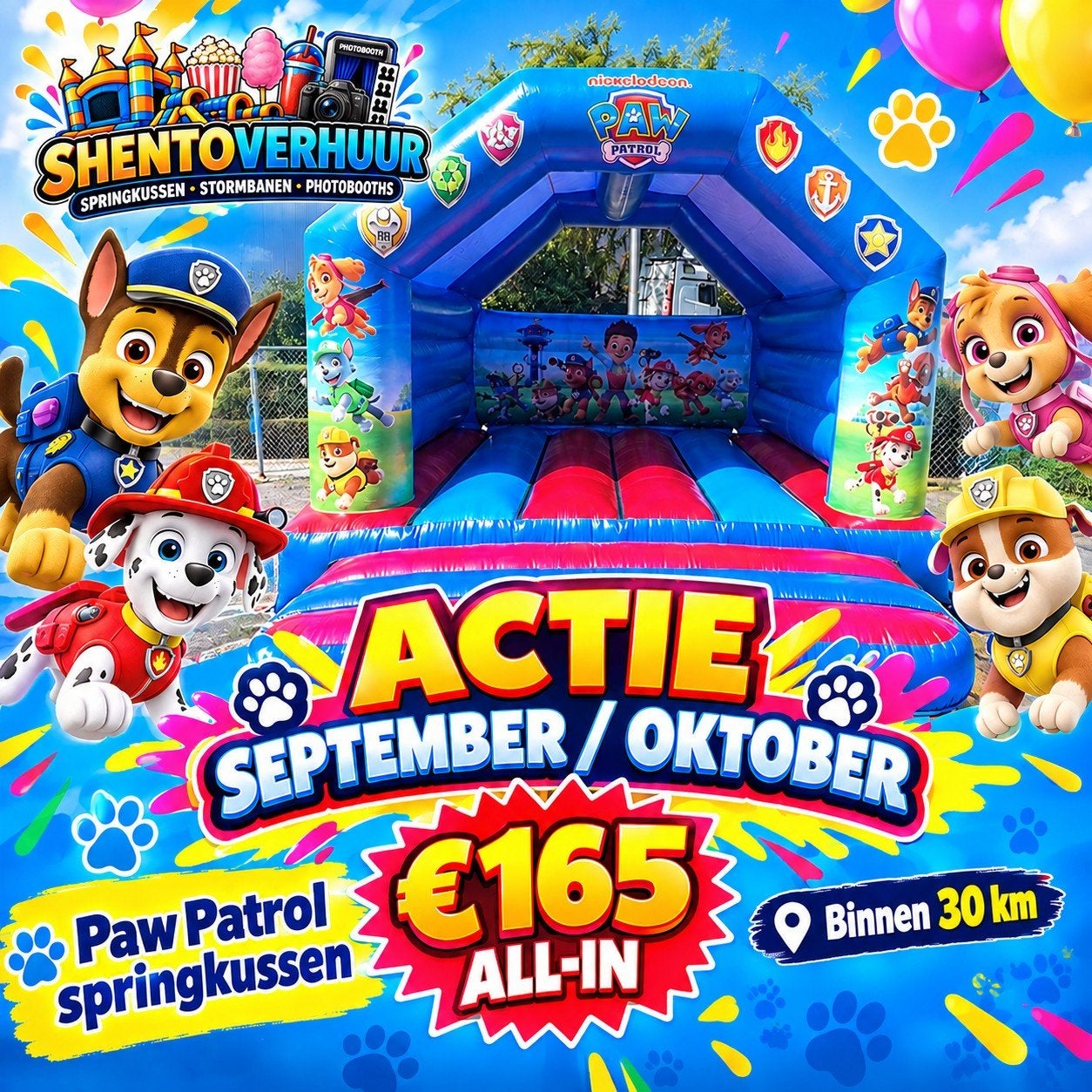 paw patrol xxl te huur, Verzenden