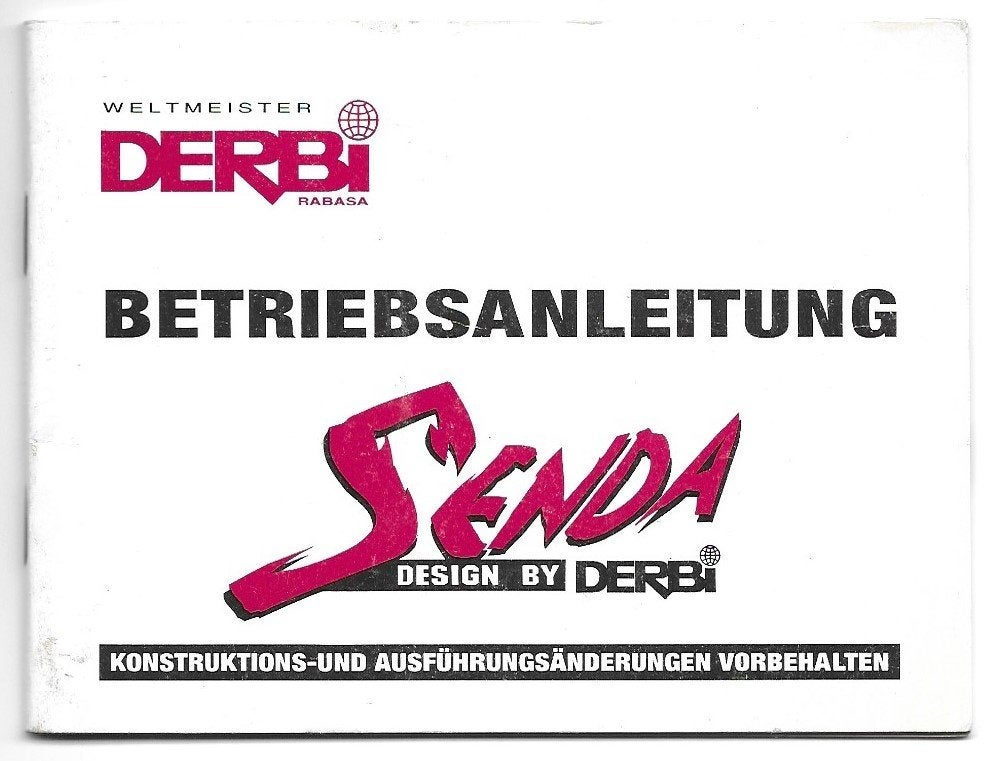 Derbi Senda Betriebsanleitung (1559z) bromfiets, Verzenden, Zo goed als nieuw