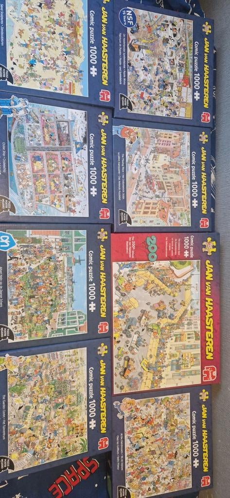 Jan Van Haasteren puzzels 8x 1000st, Hobby en Vrije tijd, Ophalen, 500 t/m 1500 stukjes, Zo goed als nieuw