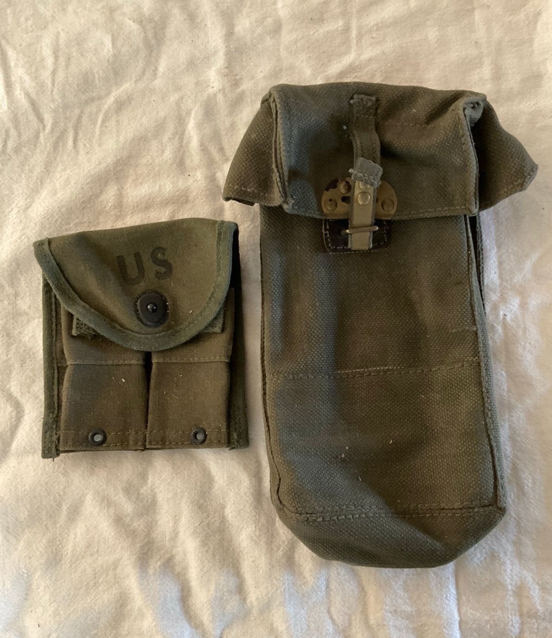 US Leger Canvas Zakjes - Vintage Militair Materiaal, Verzamelen, Ophalen of Verzenden, Landmacht, Amerika, Overige typen