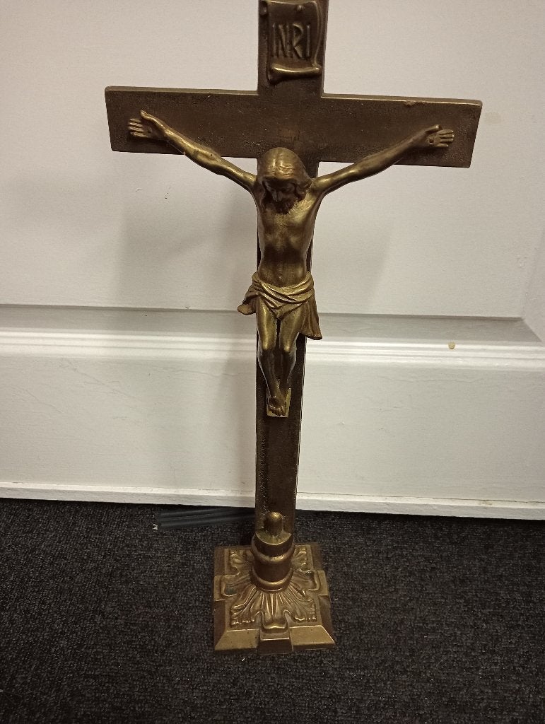 koperen kruis, Ophalen of Verzenden, Zo goed als nieuw, Overige typen, Christendom | Katholiek