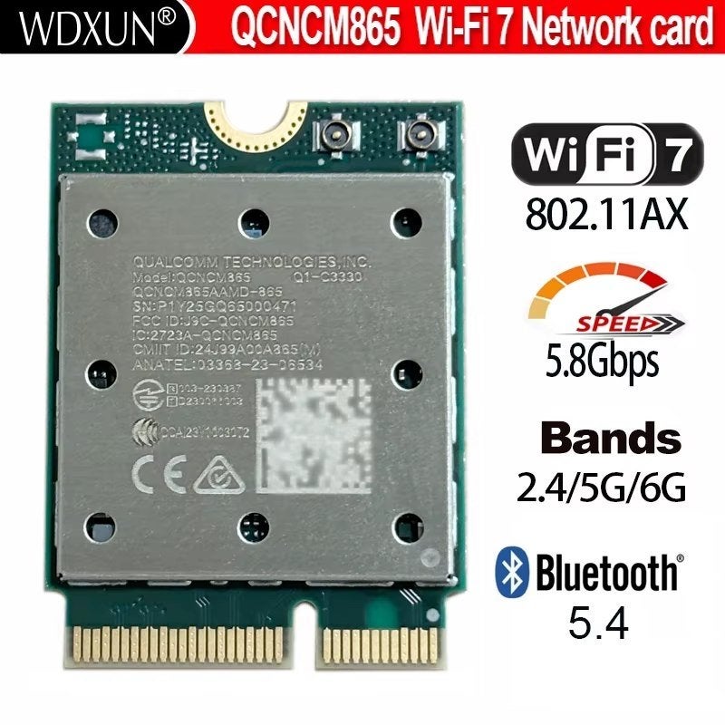 Qualcomm QCNCM865 Wi-Fi 7 Netwerkkaart, Computers en Software, Ophalen of Verzenden, Nieuw, Intern