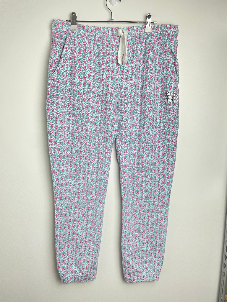 10Days cropped jogger floral bloemenprint blauw roze maat 40, Maat 38/40 (M), Blauw, Online@10dayslifestyle.nl, 10days