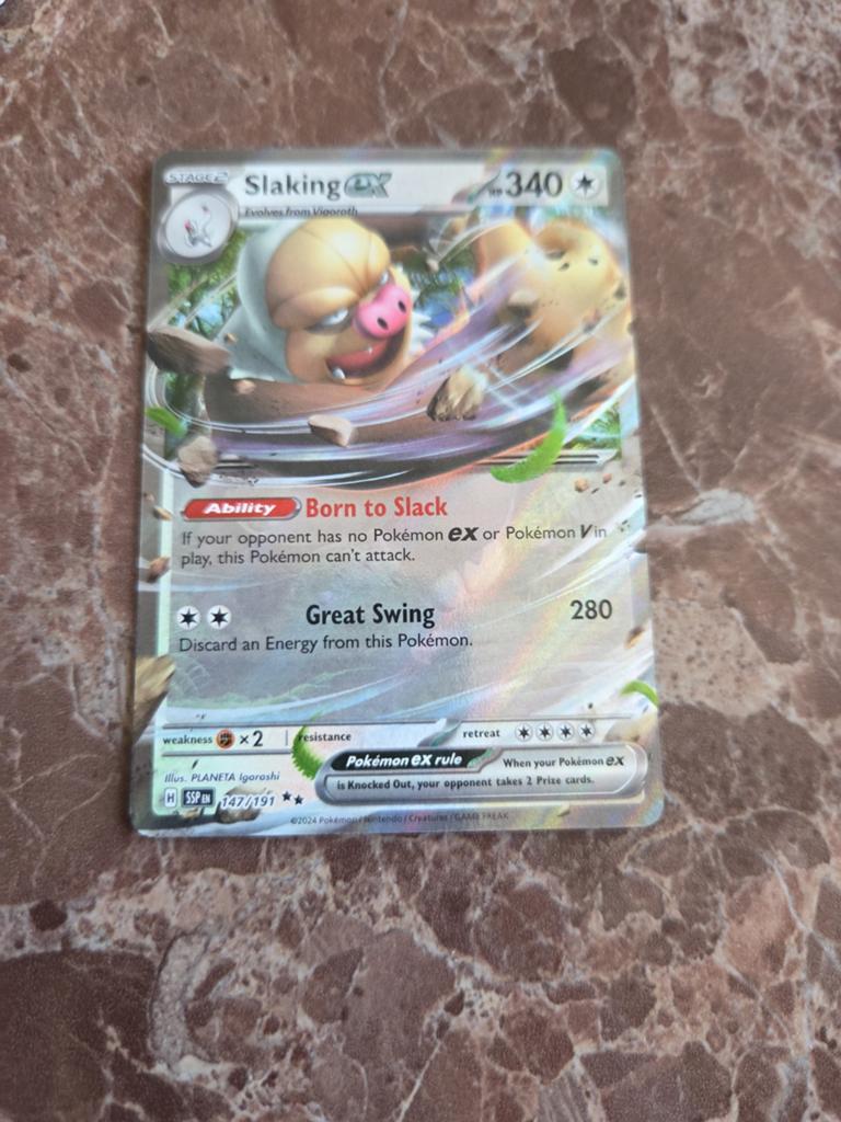 Pokémon Kaart Slaking ex SSP 147/191 - Nieuwstaat, Ophalen of Verzenden, Nieuw, Losse kaart