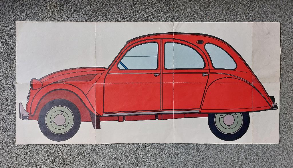 Vintage Poster CITROËN 2CV 1967 LES GRANDES HEURES DE LA 2CV, Verzamelen, Gebruikt, Deurposter of groter, Rechthoekig Liggend