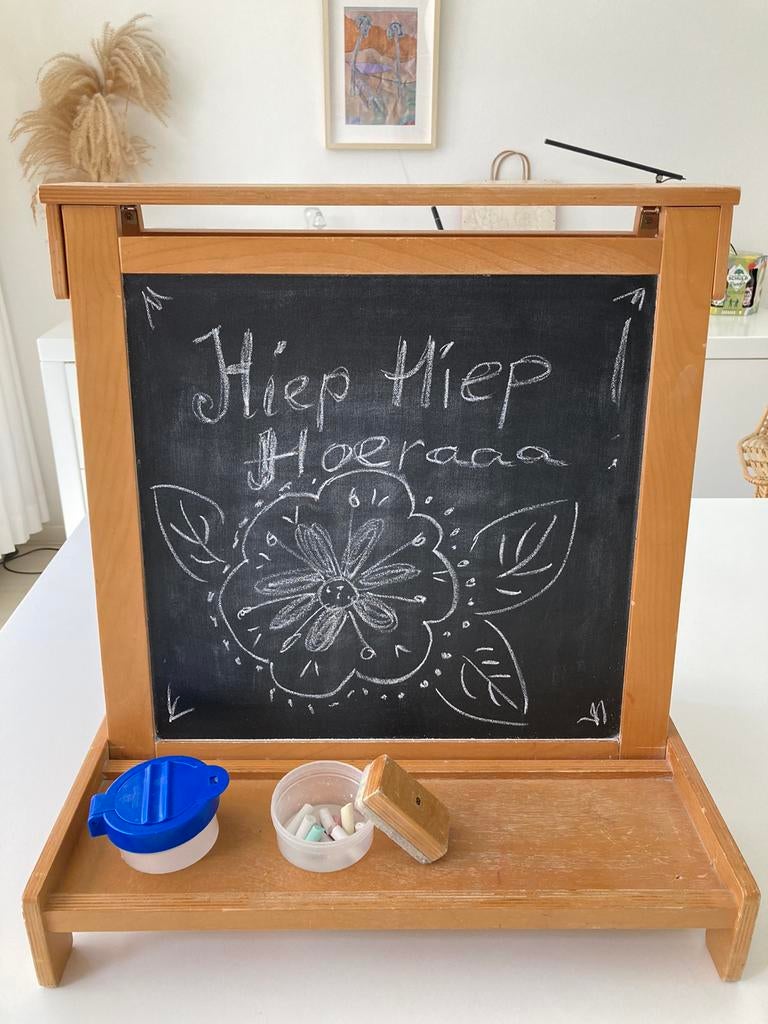 Mooi houten tafelmodel SCHOOLBORD hout / whitebord ezel, Kinderen en Baby's, Speelgoed | Educatief en Creatief, Ophalen, Zo goed als nieuw
