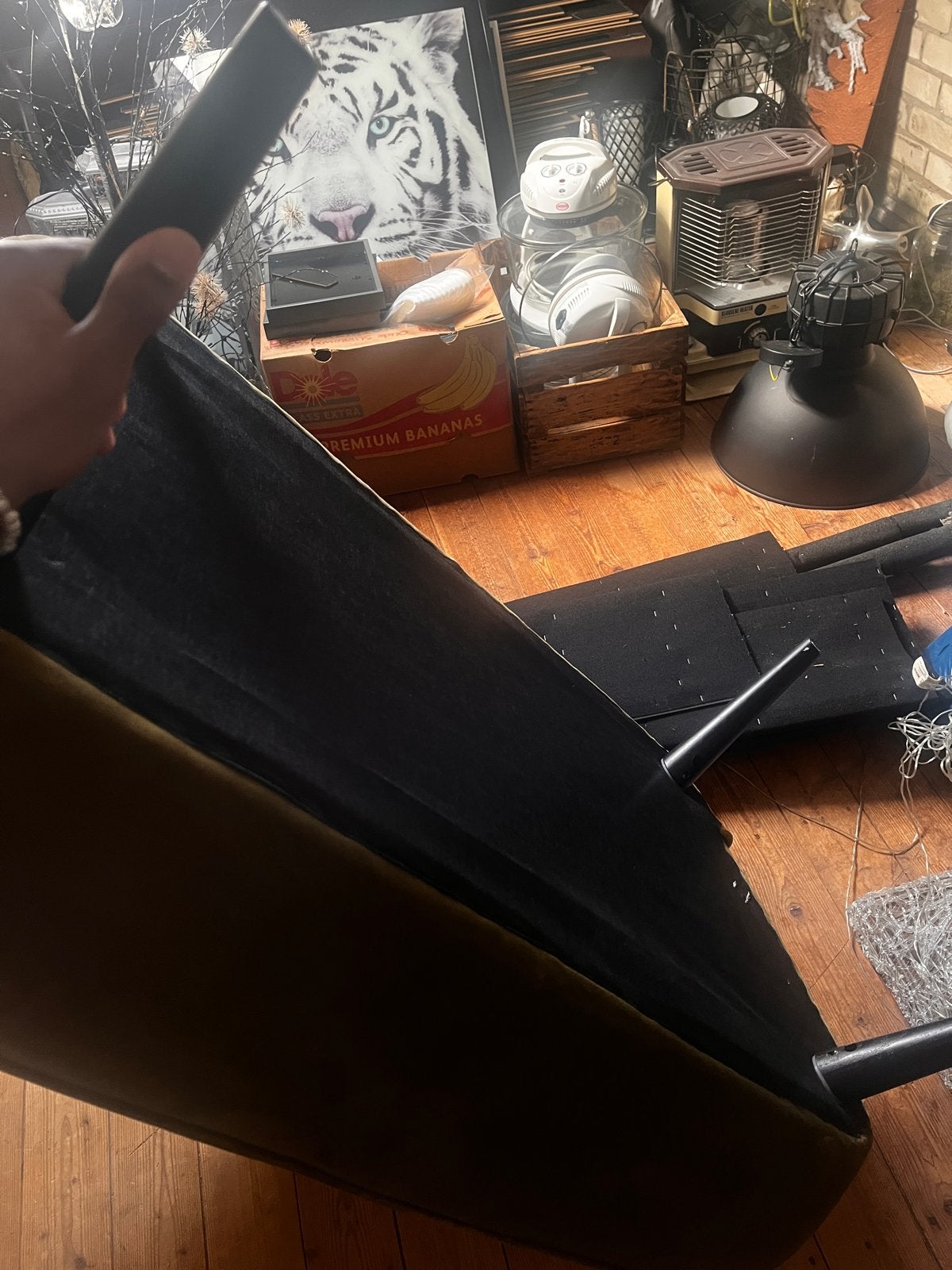 Groen WOODE bankje  - Zo goed als nieuw, Huis en Inrichting, Banken | Sofa's en Chaises Longues, Ophalen, Minder dan 75 cm, Tweepersoons