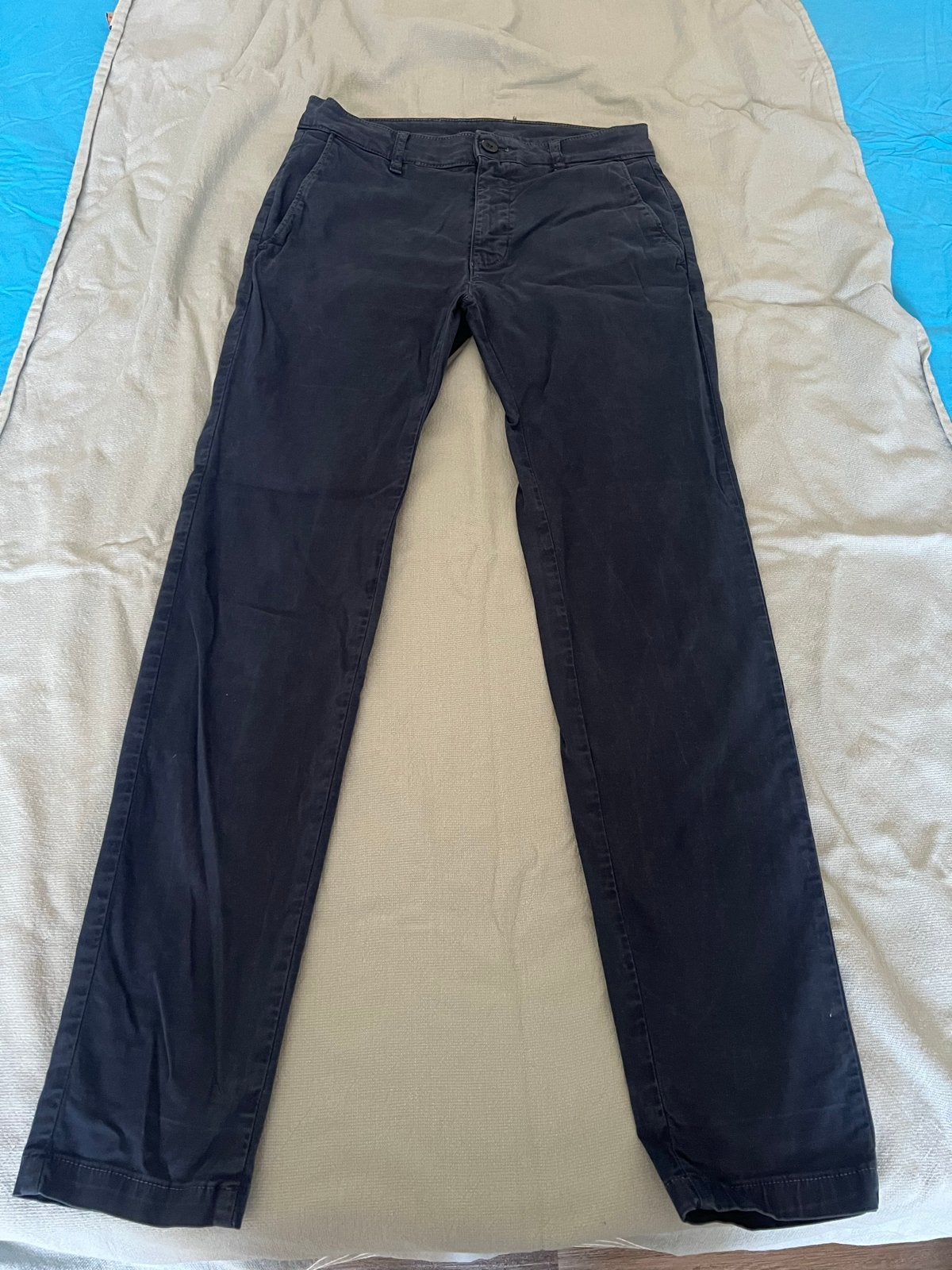 Zara Chino Broek - Donkerblauw - Maat 38 (M), Ophalen of Verzenden, Gedragen, Maat 48/50 (M), Blauw