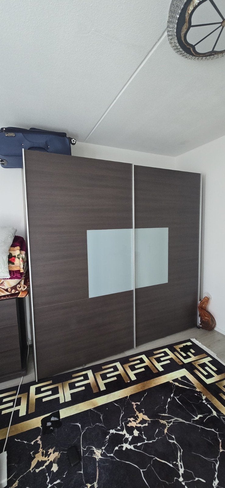 kledingkast met schuifdeuren en glazen panelen, Huis en Inrichting, Ophalen, Met deur(en), Gebruikt, 200 cm of meer