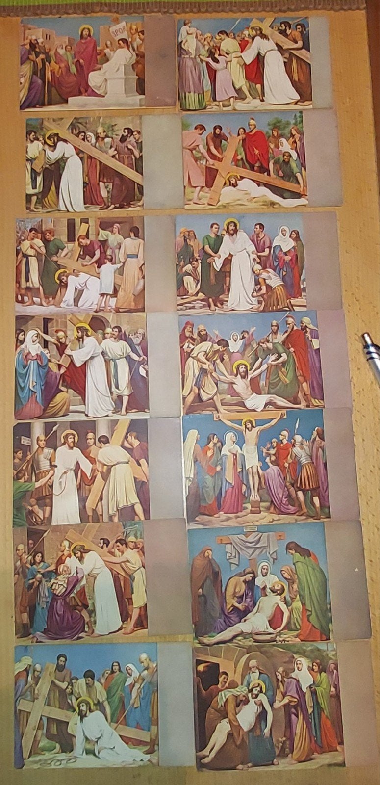 Zeldzame Complete Set Kruisweg 1914 Franz Loots&Josef Keller, Ophalen of Verzenden, Voor 1920, Overige thema's