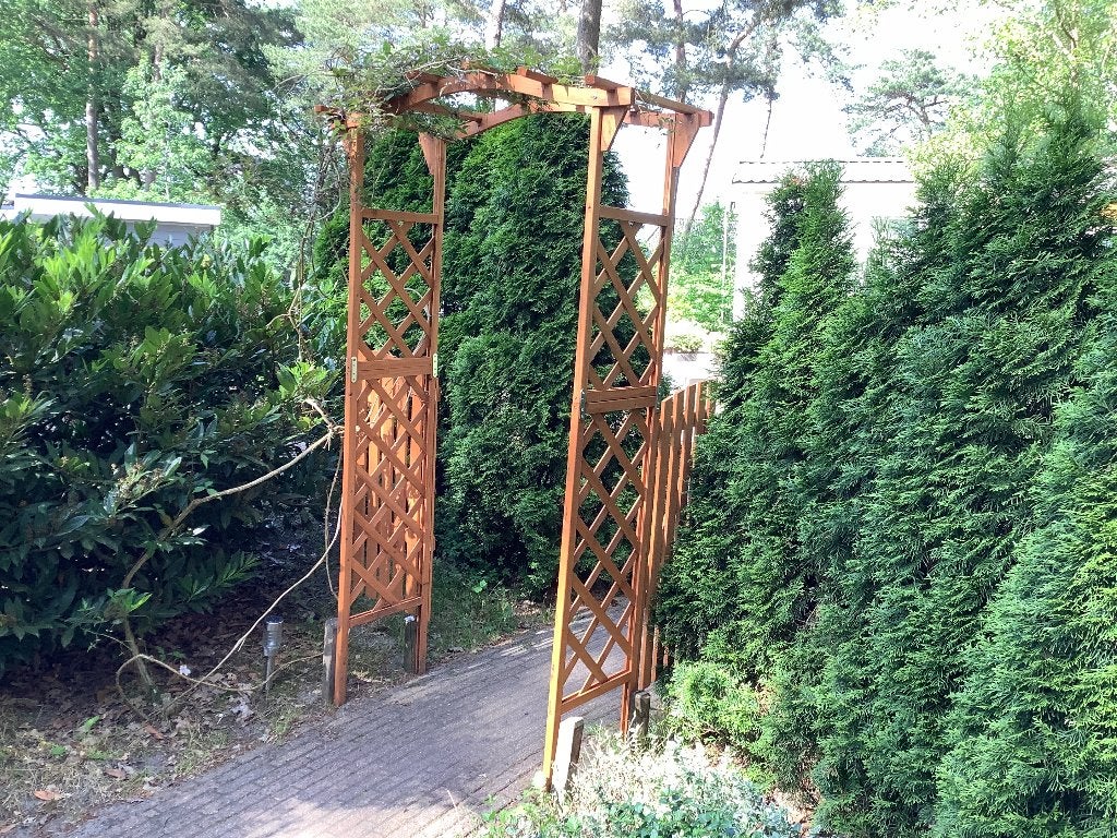 Tuinboog/ rozenboog met poortdeur, Tuin en Terras, Ophalen, Zo goed als nieuw, Hout, Tuinhek