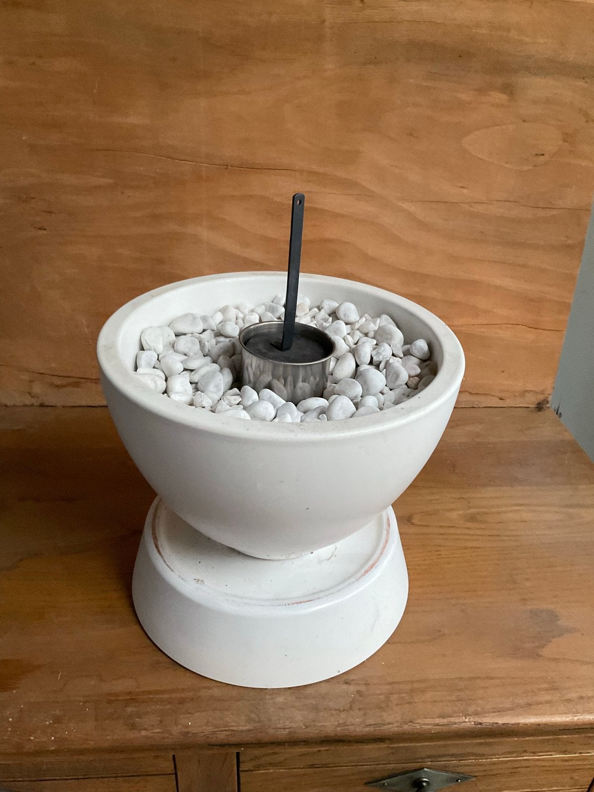 Witte keramische wierookbrander met kiezelstenen, Ophalen of Verzenden, Zo goed als nieuw, Modern, Wit