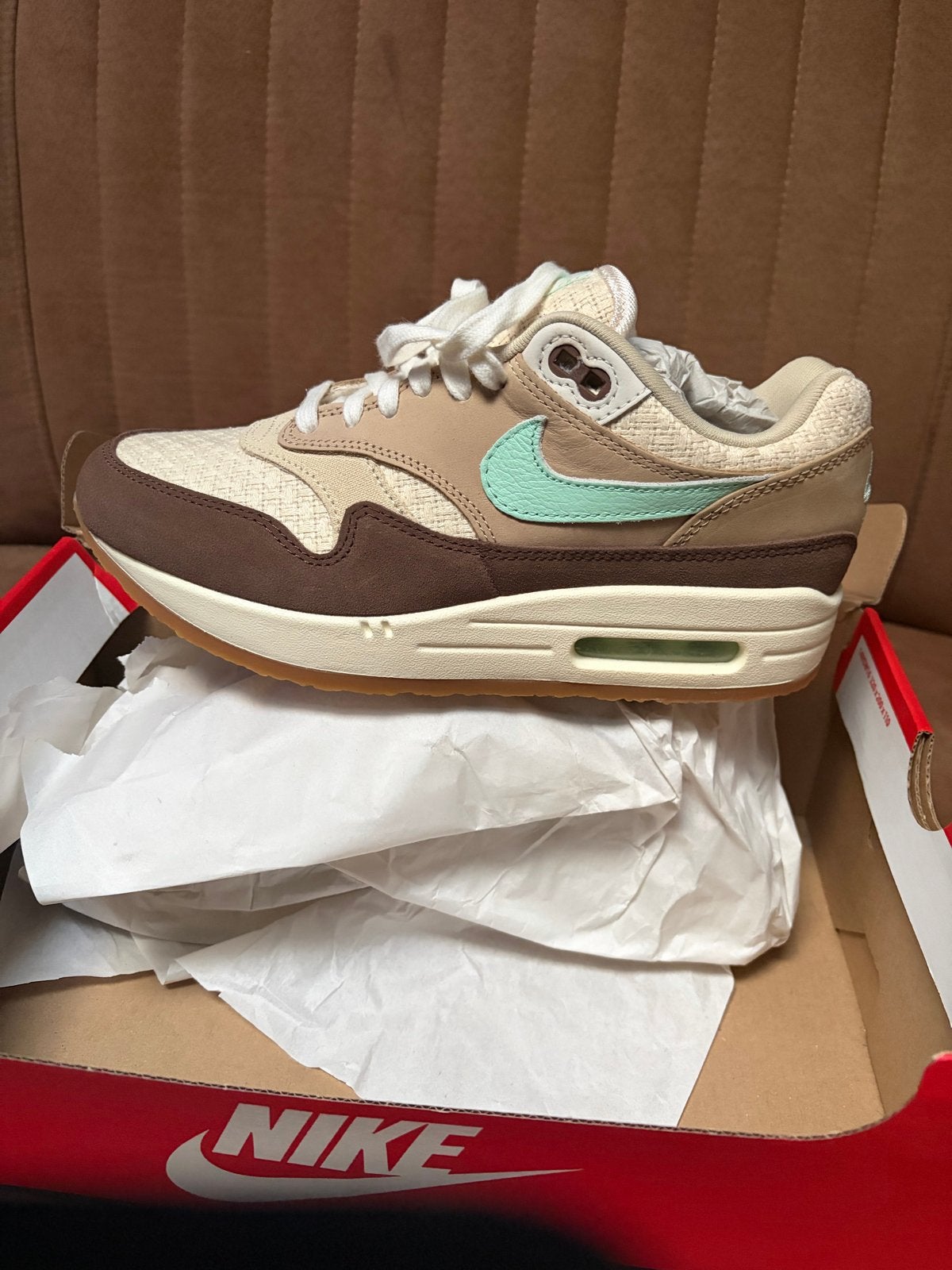 Nike Air Max 1 PRM - Medium Brown/Mint Foam, Ophalen, Nieuw, Bruin, Sneakers of Gympen