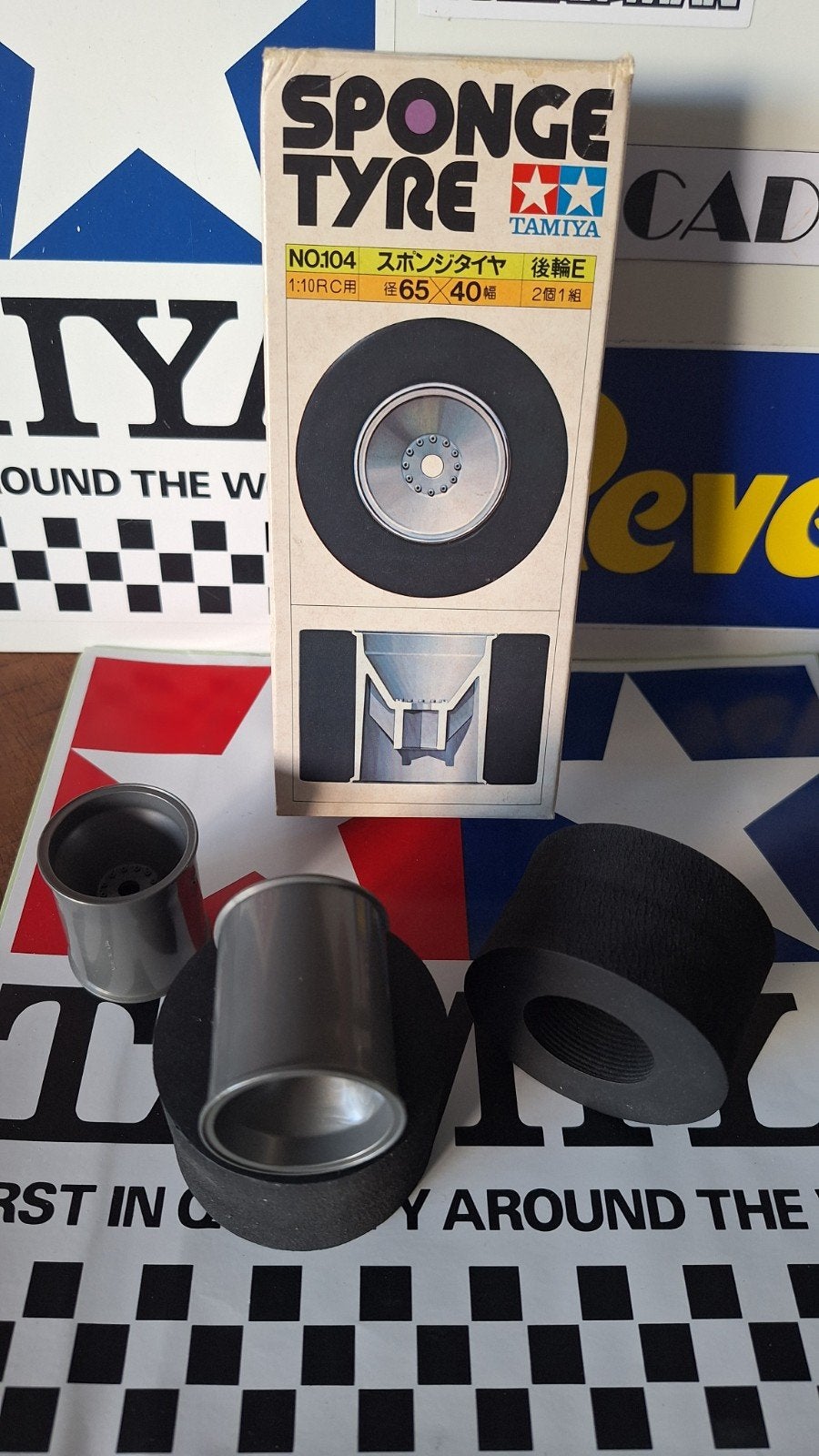 Tamiya vintage sponge tyres en velgen., Ophalen of Verzenden, Onderdeel