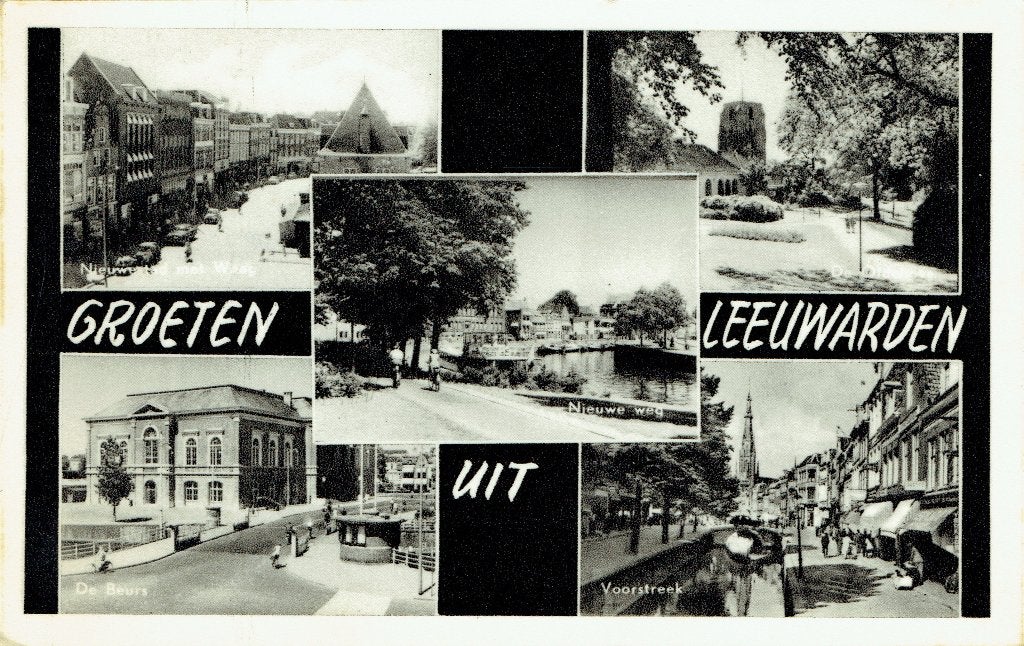Ansichtkaart Leeuwarden Multiview, Verzenden, 1940 tot 1960, Gelopen, Friesland