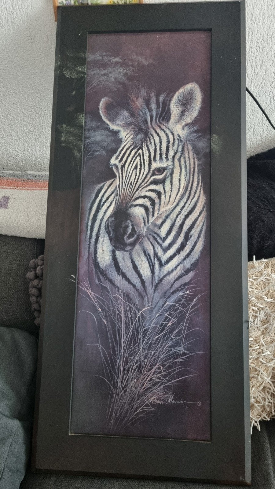 2 Schilderijen van Ruane Manning Zebra en Giraffe€50 allebei, Ophalen of Verzenden, Gesigneerd, Dieren
