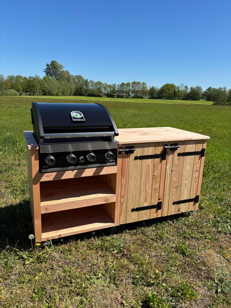 Grandhall Grandpro G4 Buitenkeuken Douglas Hout 170x70, Tuin en Terras, Buitenkeukens, Ophalen of Verzenden, Nieuw, Gas, Vrijstaand