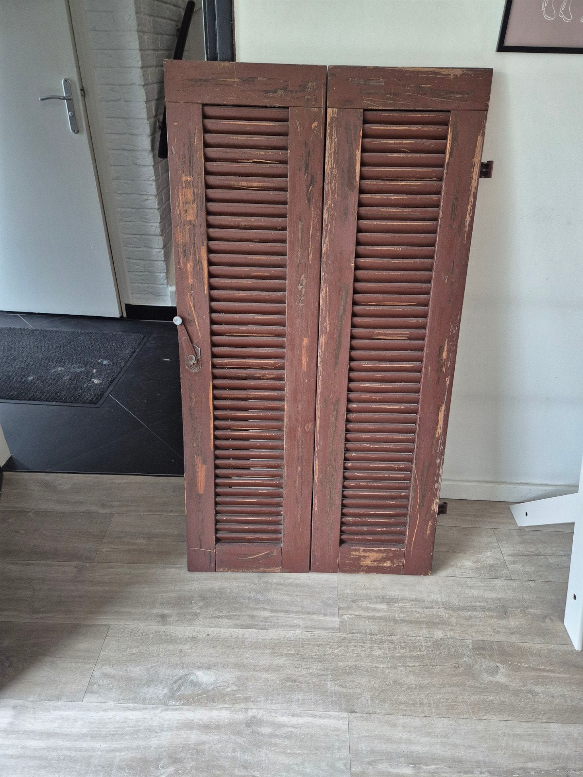 Vintage Louvre deuren - Bruin hout, Ophalen