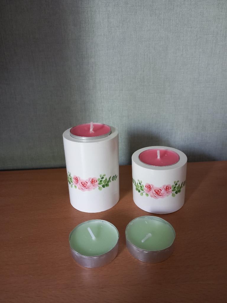 Kaarsenhouders met waxinelichtjes - cadeau tip, Ophalen, Overige materialen, Wit, Nieuw