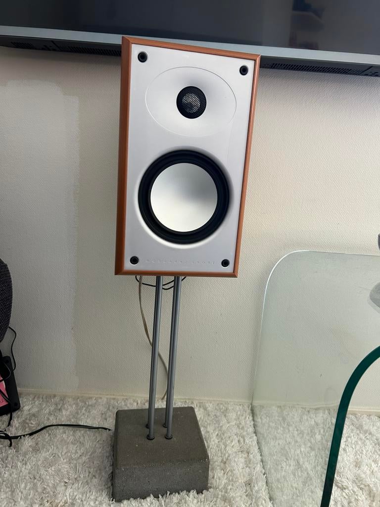 Mordaunt-Short MS 902 Speakers - Incl standaards en draad, Zo goed als nieuw, 60 tot 120 watt, Front, Rear of Stereo speakers