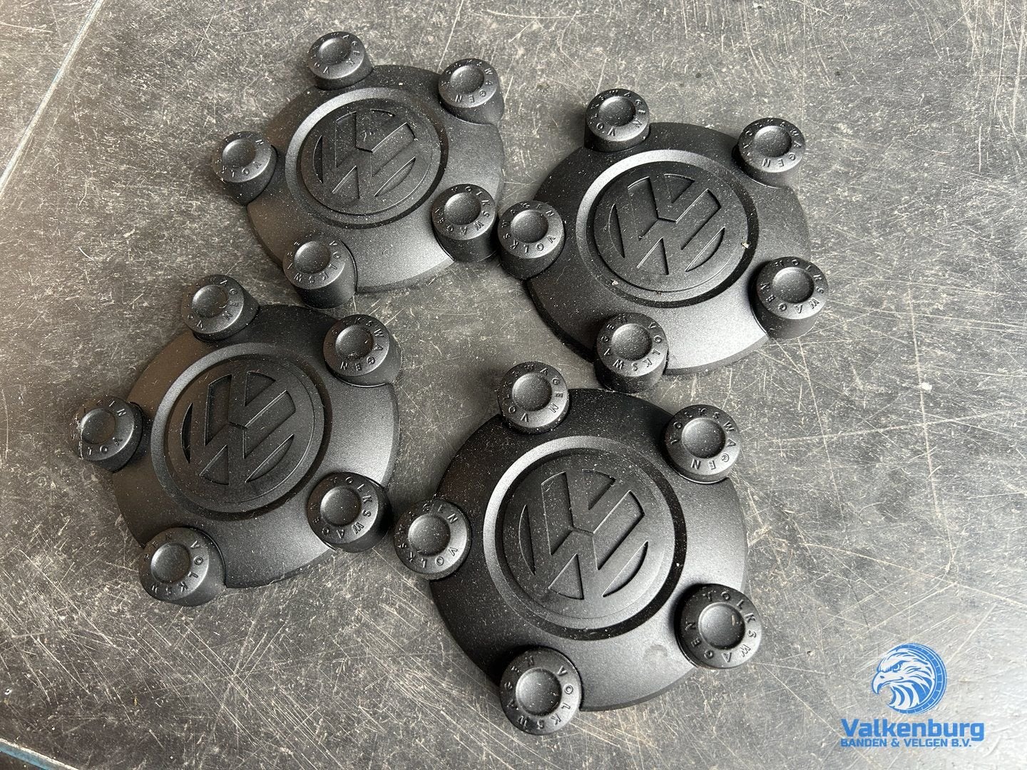 ORIGINELE VW Volkswagen Caddy naafkap naafdop set zwart, Gebruikt, -, Verzenden, -