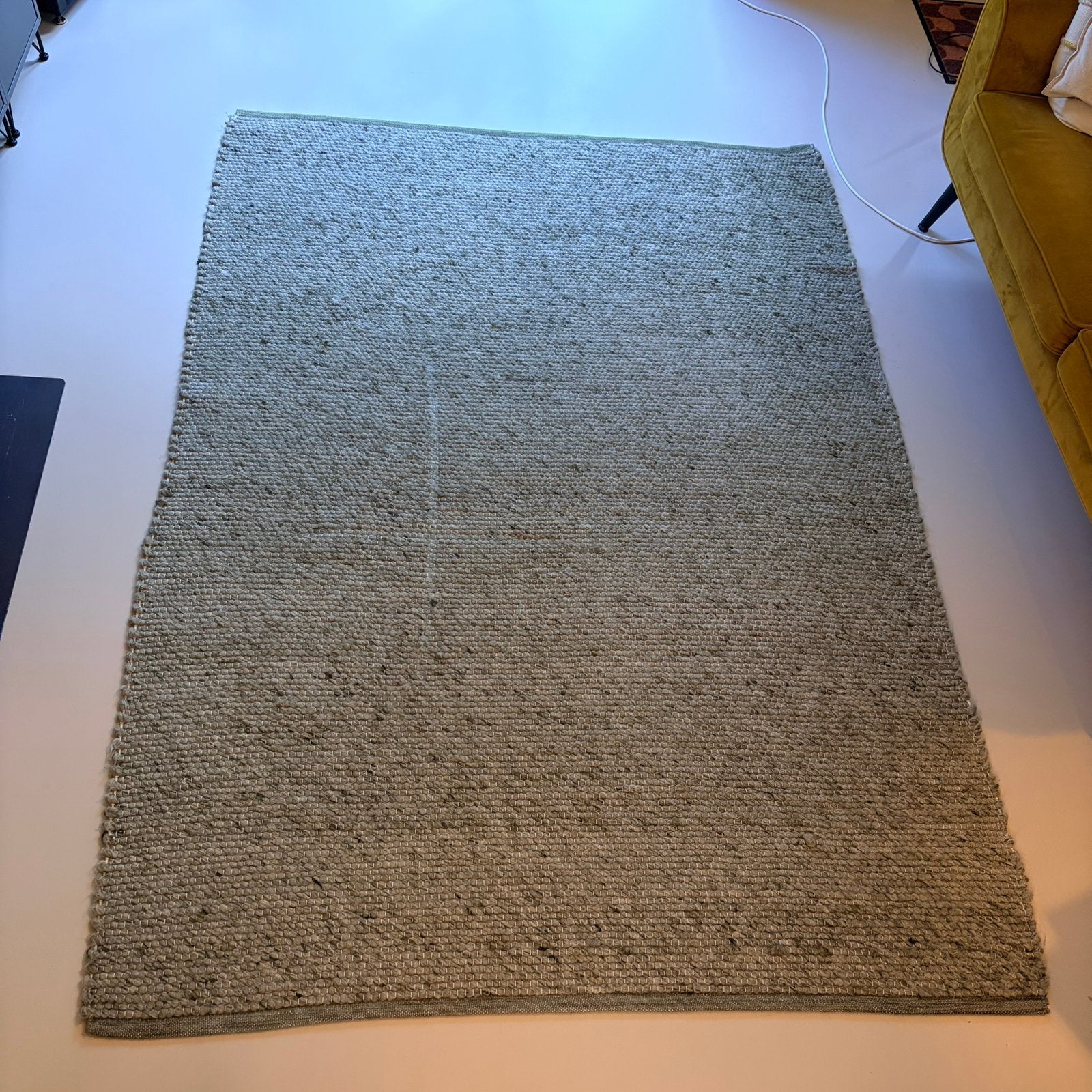 Wollen Vloerkleed kleur groen 160x230, Ophalen, 150 tot 200 cm, 200 cm of meer, Zo goed als nieuw