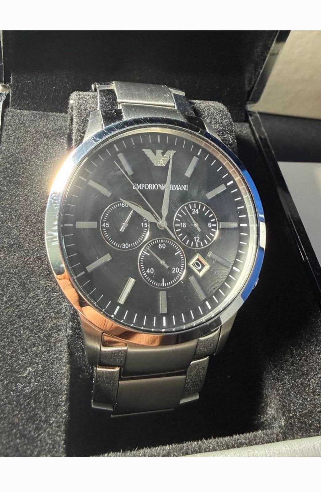 Emporio Armani herenhorloge zilver, Overige merken, Staal, Polshorloge, Ophalen of Verzenden