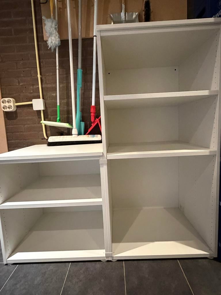 Set van twee witte kasten: 60x57x63 cm en 60x57x123 cm, Huis en Inrichting, Kasten | Boekenkasten, Ophalen, Met plank(en), 50 tot 100 cm