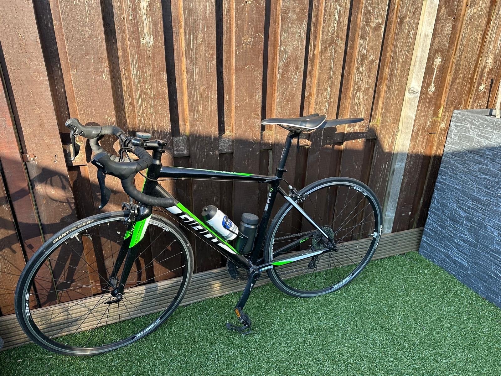 Giant racefiets - Zwart/Groen, Ophalen, 28 inch, Gebruikt, Aluminium