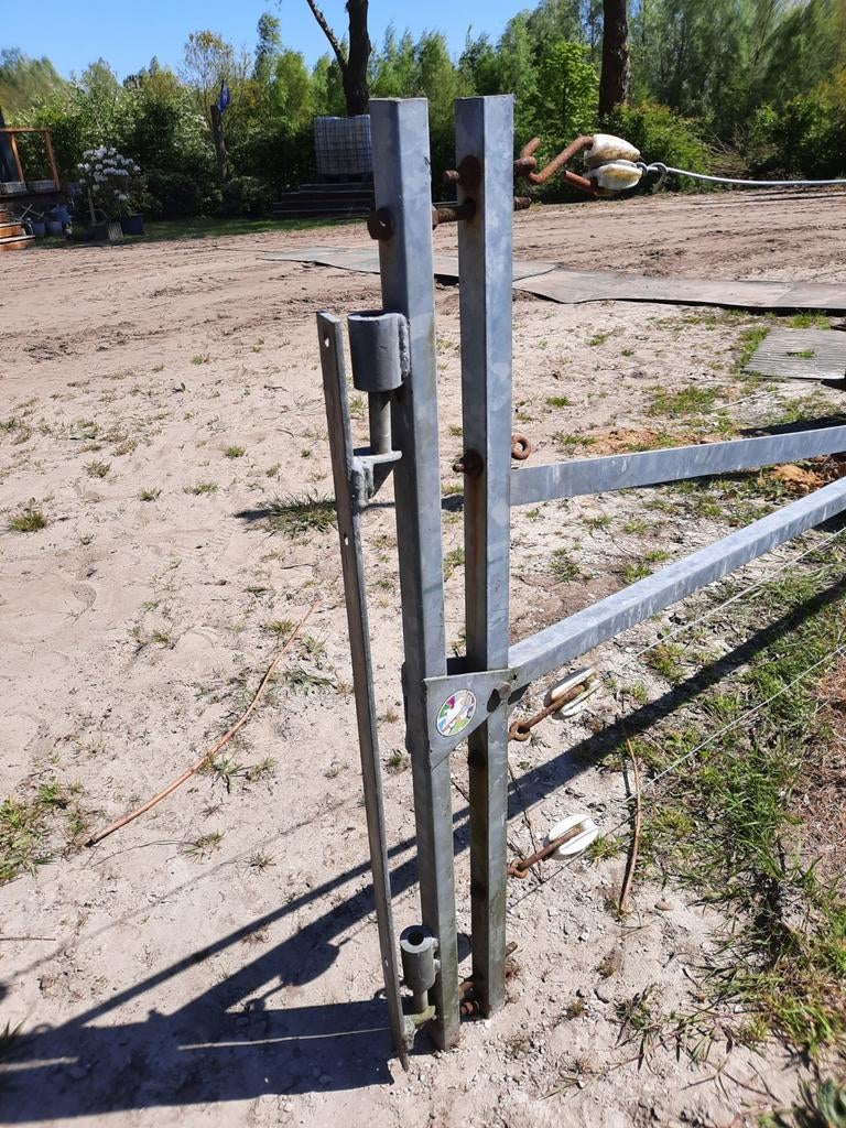 Weidehek, uitschuifbaar draadhek, metalen poort, stroomhek., Ophalen, Gebruikt
