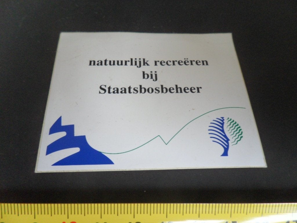 sticker Natuurlijk recreëren bij Staatsbosbeheer, Verzamelen, Ophalen, Zo goed als nieuw