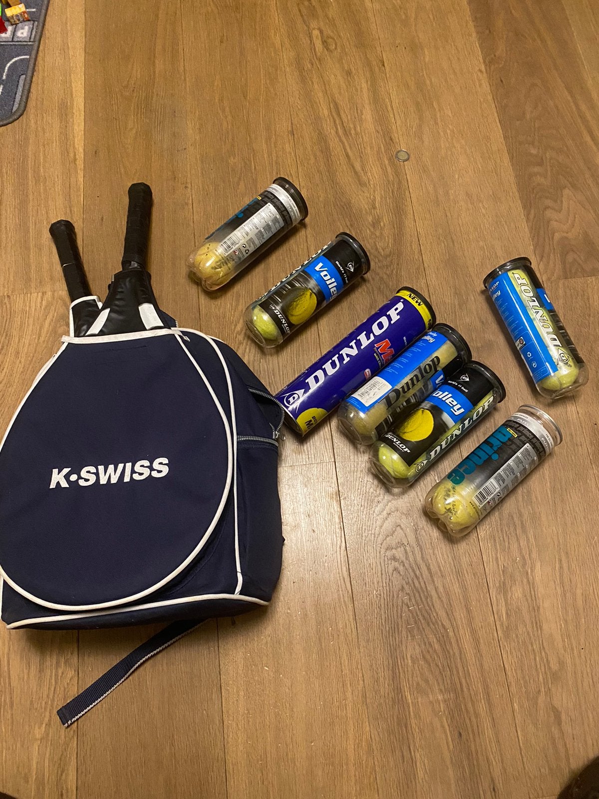 Tennis set met ballen tennis racket 2 stuks tas ballen, Overige merken, L00, Ophalen of Verzenden, Zo goed als nieuw