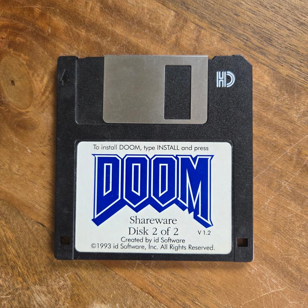 Doom Shareware Floppy Disk 2 van 2 (V 1.2) - Vintage PC Game, Gebruikt, Shooter, 1 speler, Ophalen of Verzenden