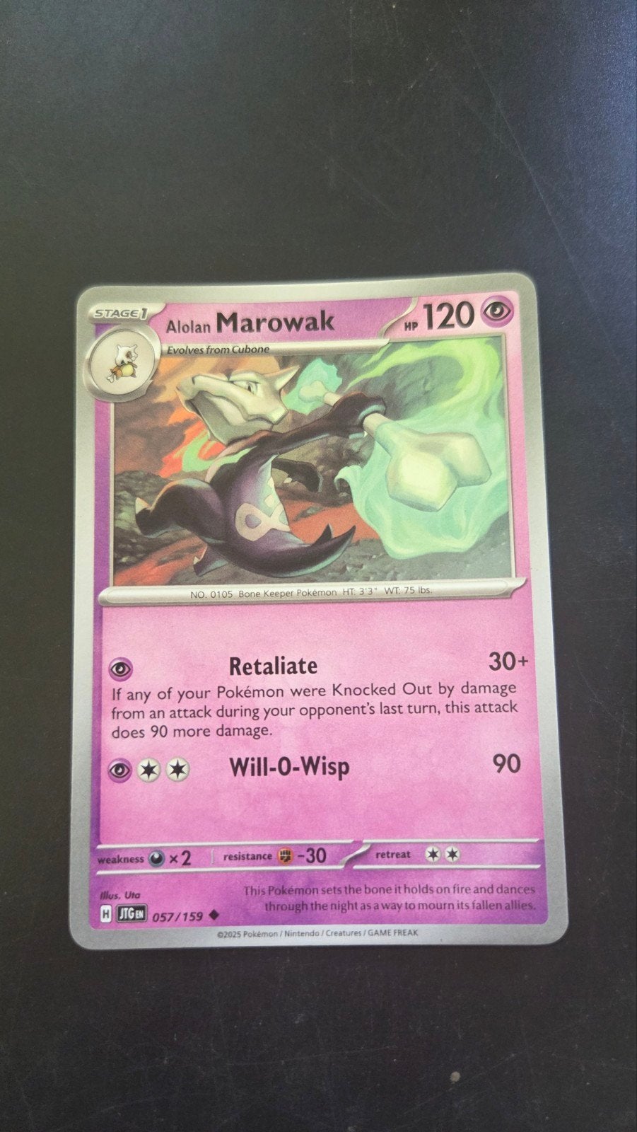 Alolan Marowak 057/159 - Journey Together Pokémon Kaart, Verzenden, Zo goed als nieuw, Losse kaart
