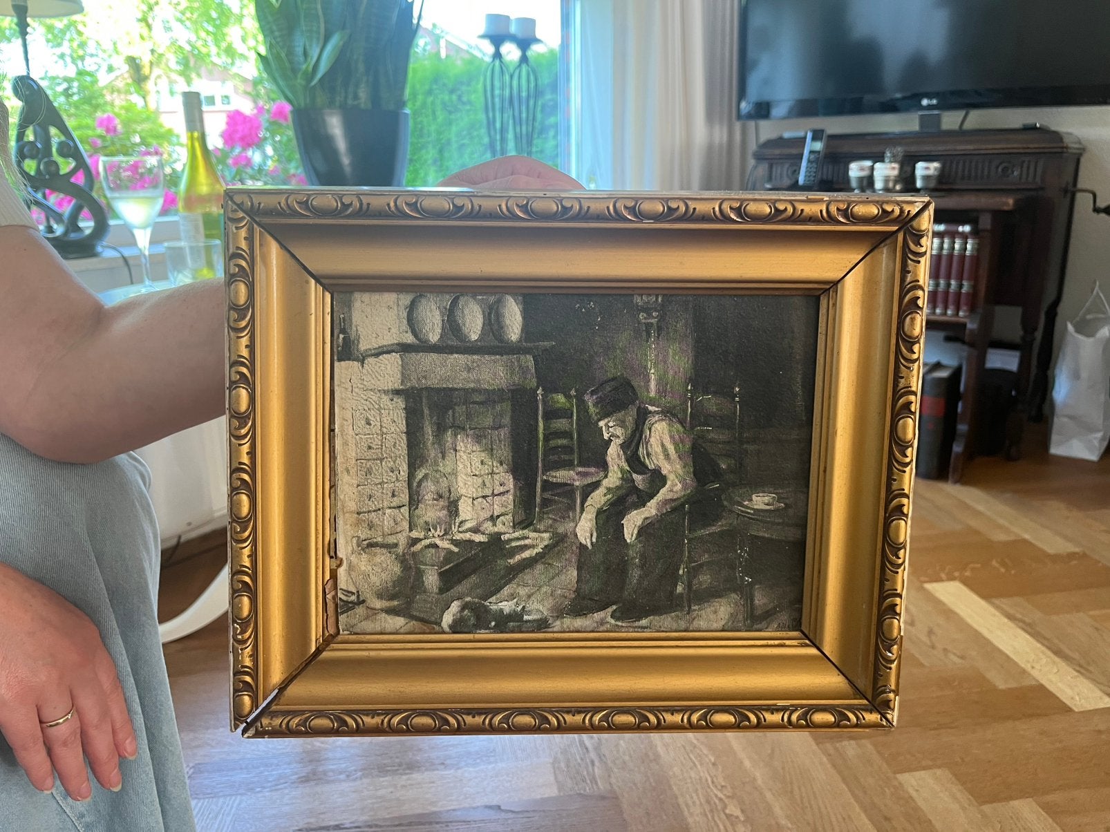 Vintage schilderij, Ophalen