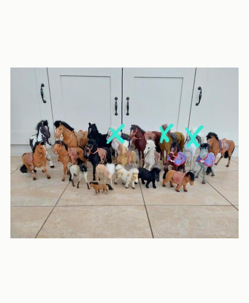 Bundel flock paarden uit de jaren '90, Ophalen of Verzenden, Gebruikt, Paard, Beeldje of Figuurtje