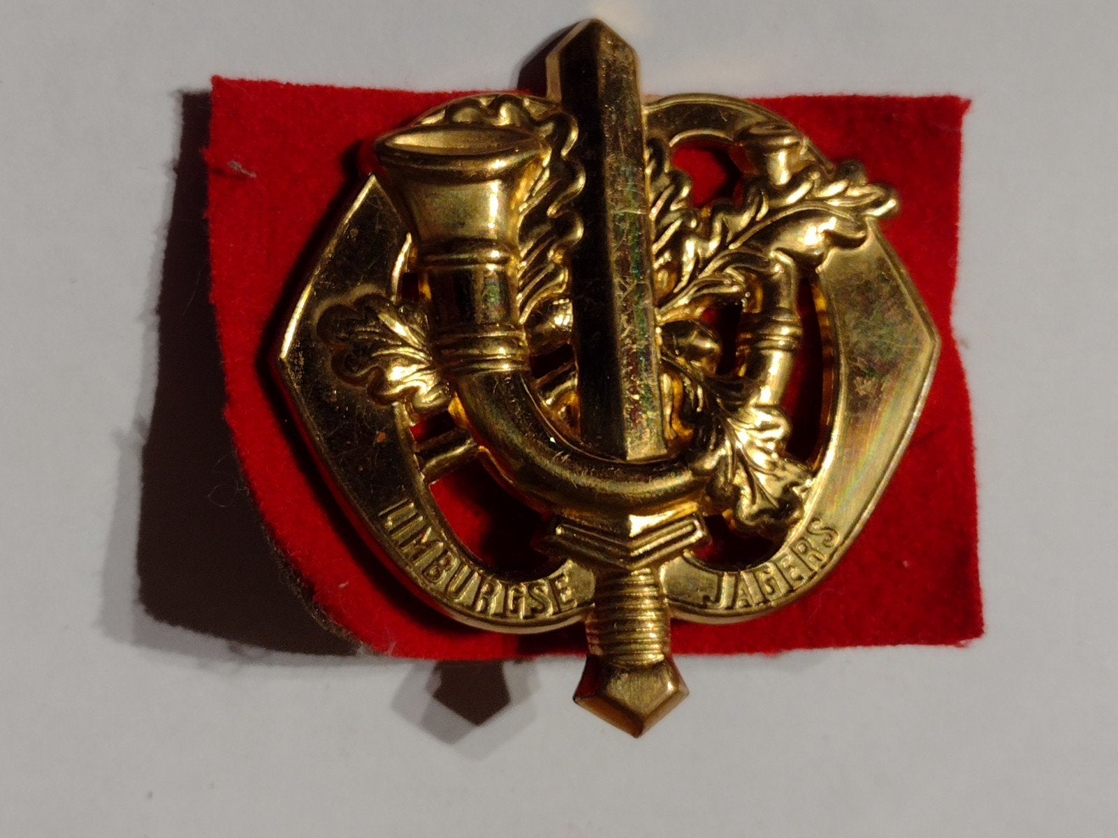 Limburgse jagers korps mobiele colonnes garde grenadiers, Ophalen, Landmacht, Nederland, Embleem of Badge