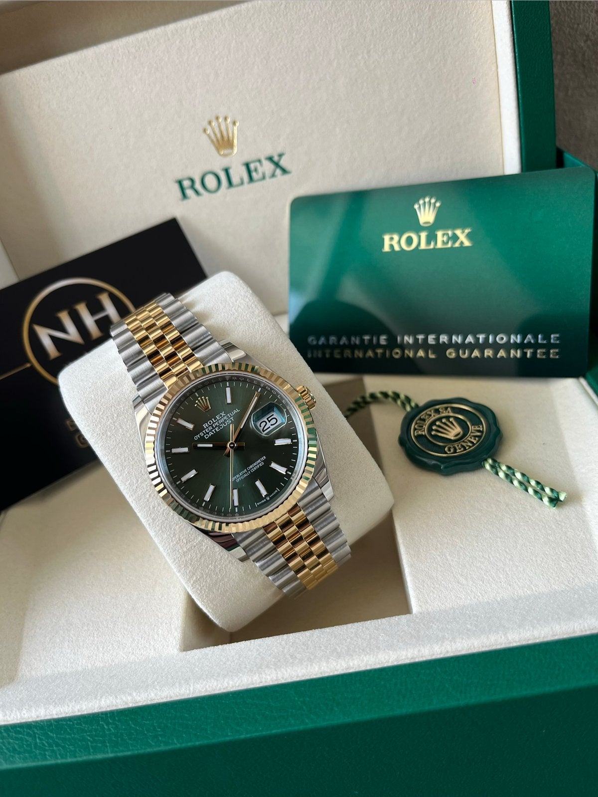 Rolex Datejust 36 126233 Green 07/2026, Ophalen, Nieuw, Staal, Rolex