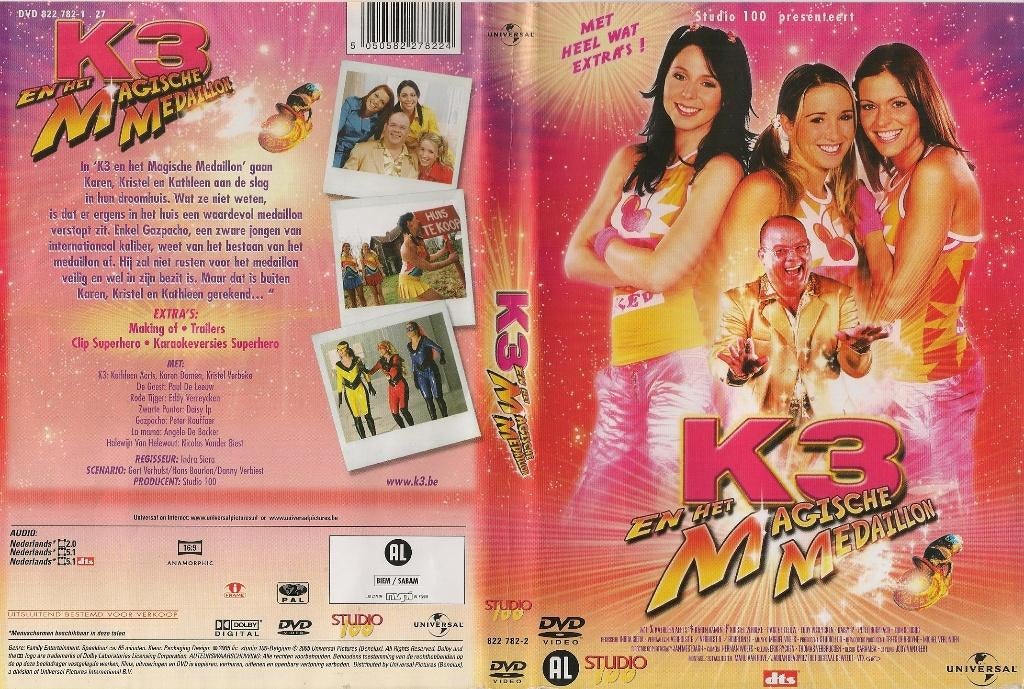 dvd k3 en het  magische medallion, Alle leeftijden, Ophalen of Verzenden, Zo goed als nieuw