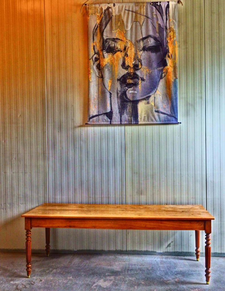 * Vintage eettafel* stamtafel 255 x 83.5 x 76 cm., Ophalen