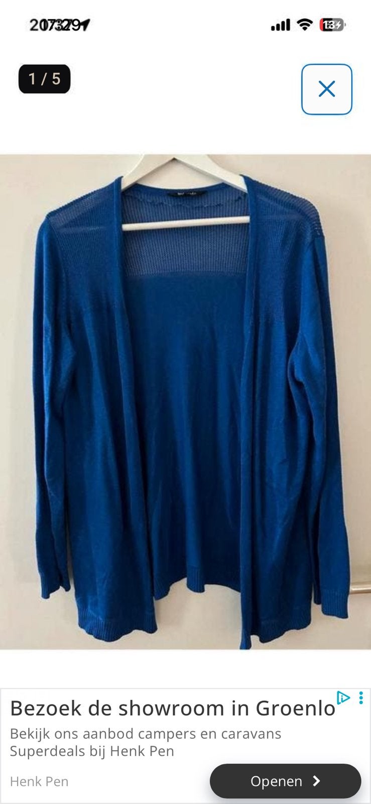 XL - Vest MS Mode blauw gebreid nieuwstaat, Ophalen of Verzenden, Zo goed als nieuw, Maat 46/48 (XL) of groter, Blauw