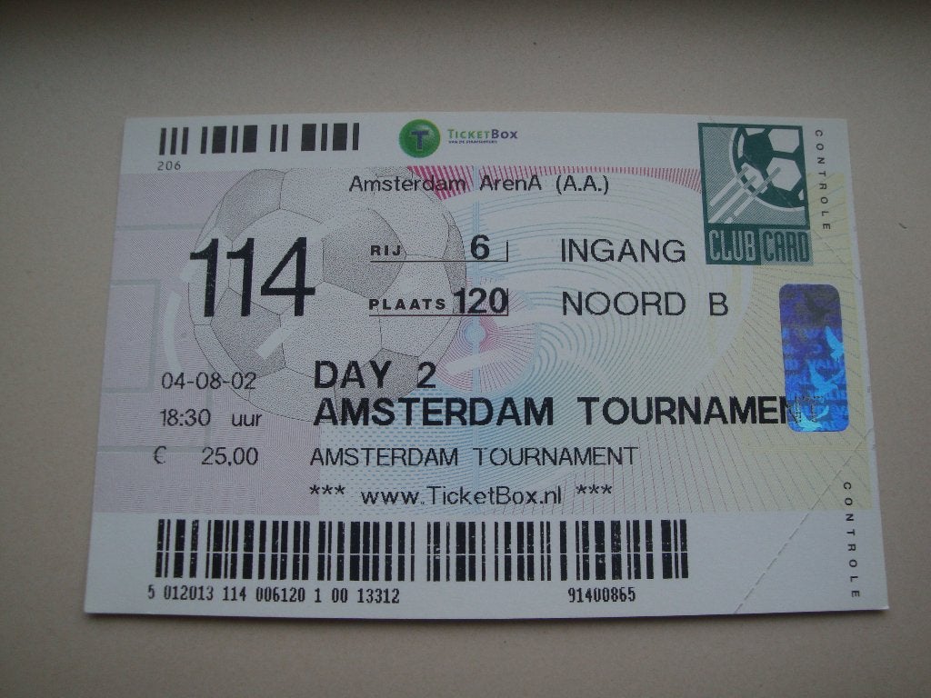 Voetbalkaartje Amsterdam Tournament seizoen 2002 nr. 55., Verzenden, Gebruikt, Ajax, Overige typen