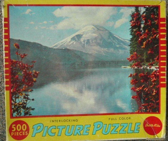 Antiek Built-Rite picture puzzle No 450 Sky Blue Waters 500p, Ophalen of Verzenden, 500 t/m 1500 stukjes, Zo goed als nieuw, Legpuzzel